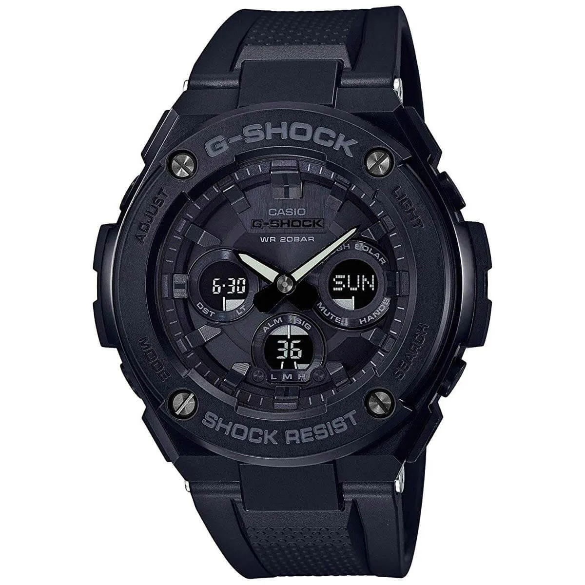 Casio Men's Quartz Watch - G-Shock Black Analog-Digital Dial Strap | GSTS300G-1A1