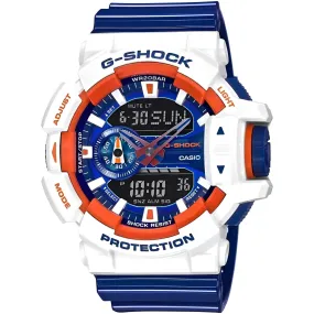 Casio Men's Watch - G-Shock Black and Blue Analog-Digital Dial Strap | GA400CS-7A