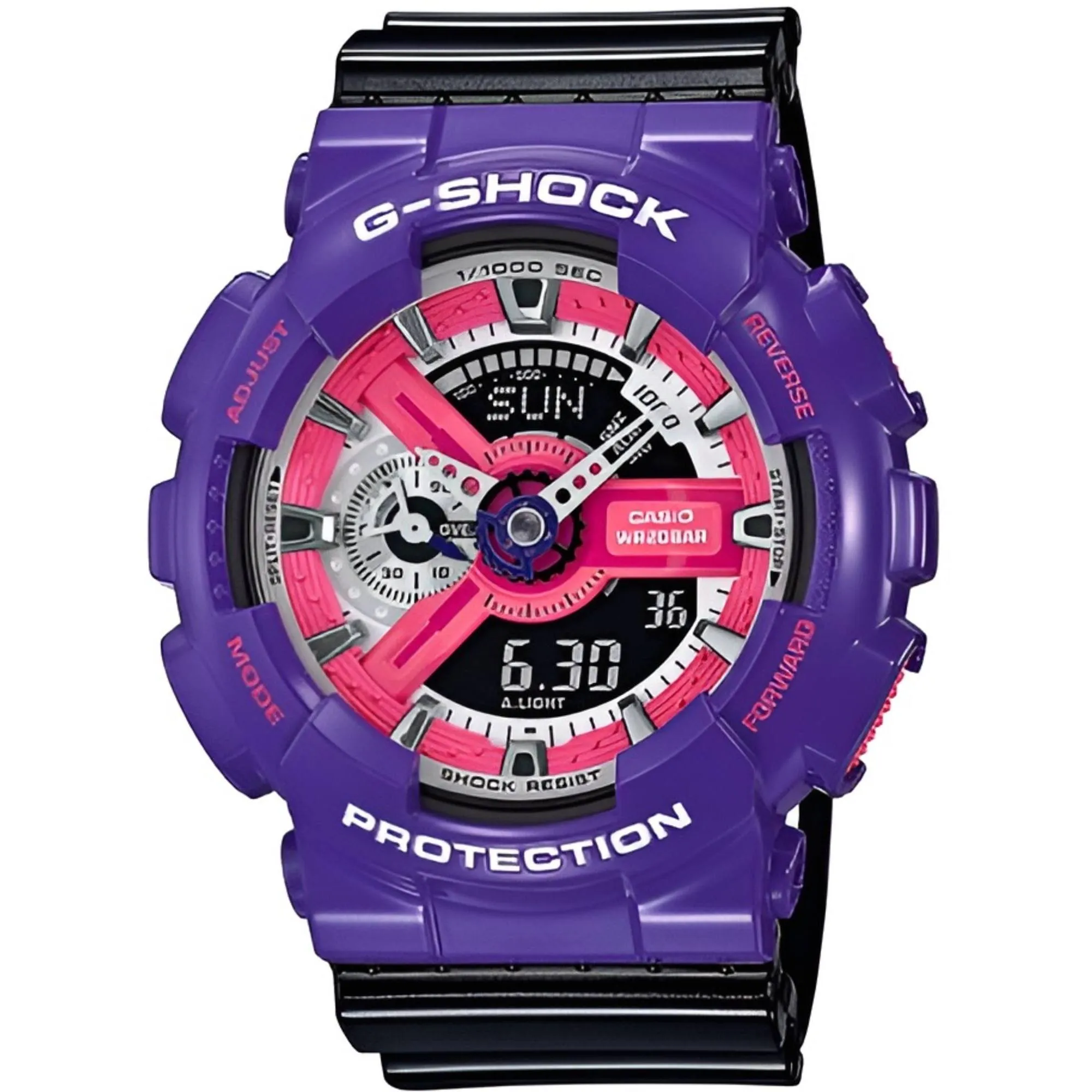 Casio Men's Watch - G-Shock World Time Black Resin Strap Analog-Digital | GA110NC-6A