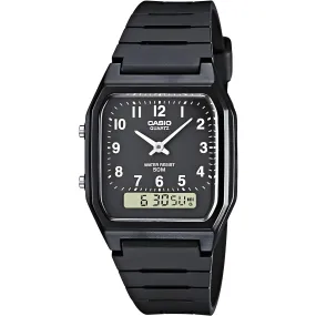 Casio Men's Watch - Quartz Analog-Digital Black Case Resin Strap | AW48H-1B