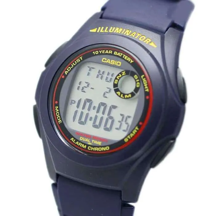 Casio Standard F-200W-2A Blue Resin Strap Watch for Men