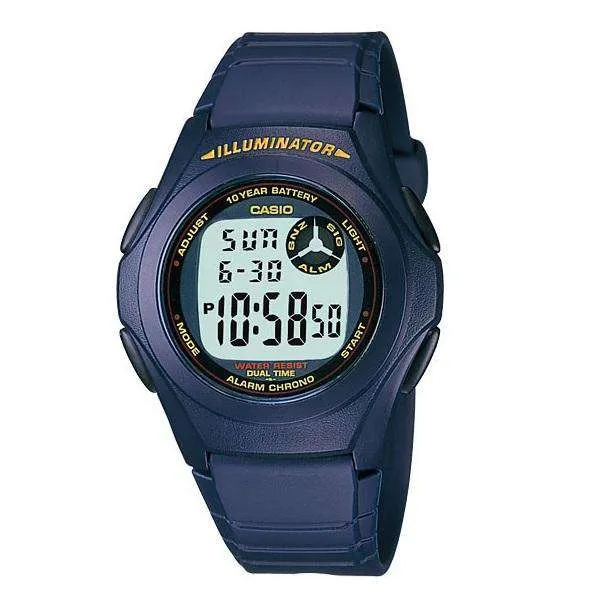 Casio Standard F-200W-2A Blue Resin Strap Watch for Men