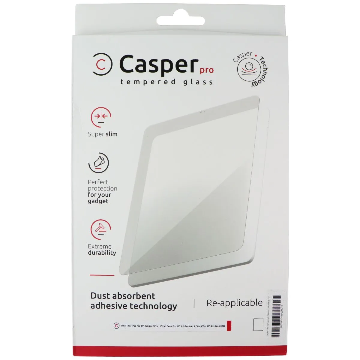 Casper Pro Tempered Glass for iPad Pro 11-inch 4th/3rd/2nd/1st Gen/Air 5/Air 4