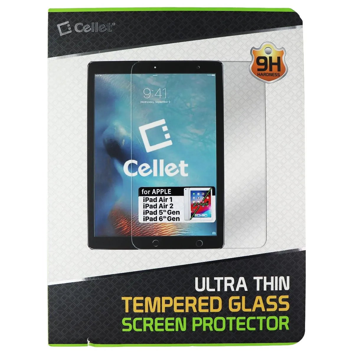 Cellet Ultra Thin Tempered Glass for Apple iPad 6th/5th Gen and Air 2/1