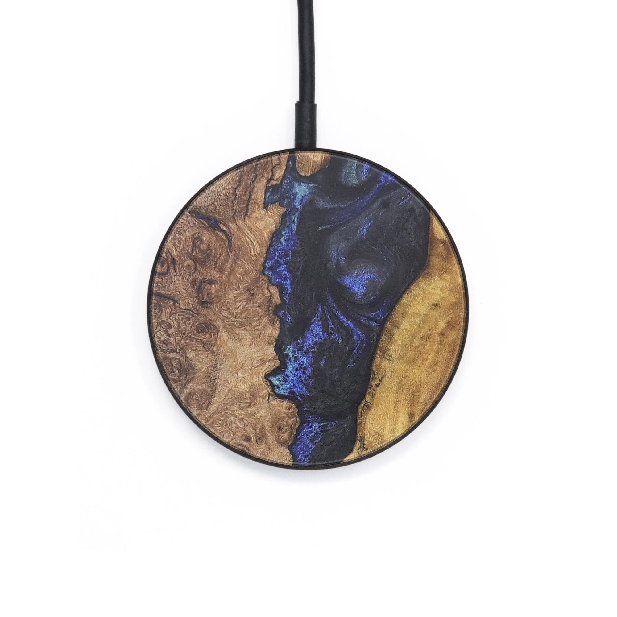 Circle Wood Resin Wireless Charger - Addisyn (Blue, 715773)