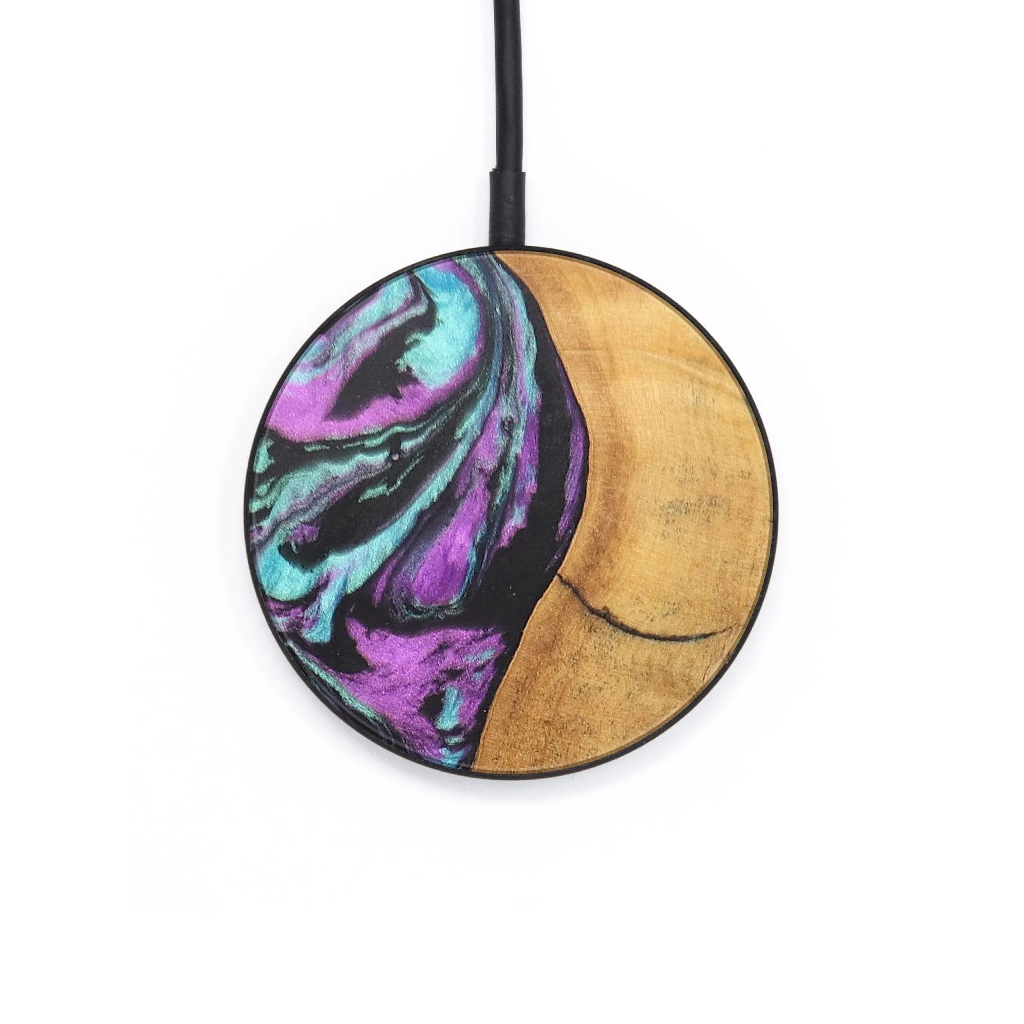 Circle Wood Resin Wireless Charger - Brandi (Purple, 697872)