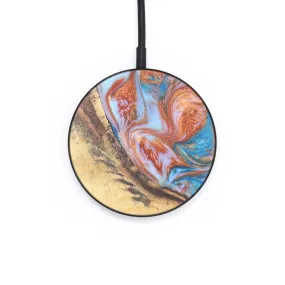 Circle Wood Resin Wireless Charger - Chandler (Teal & Gold, 671790)