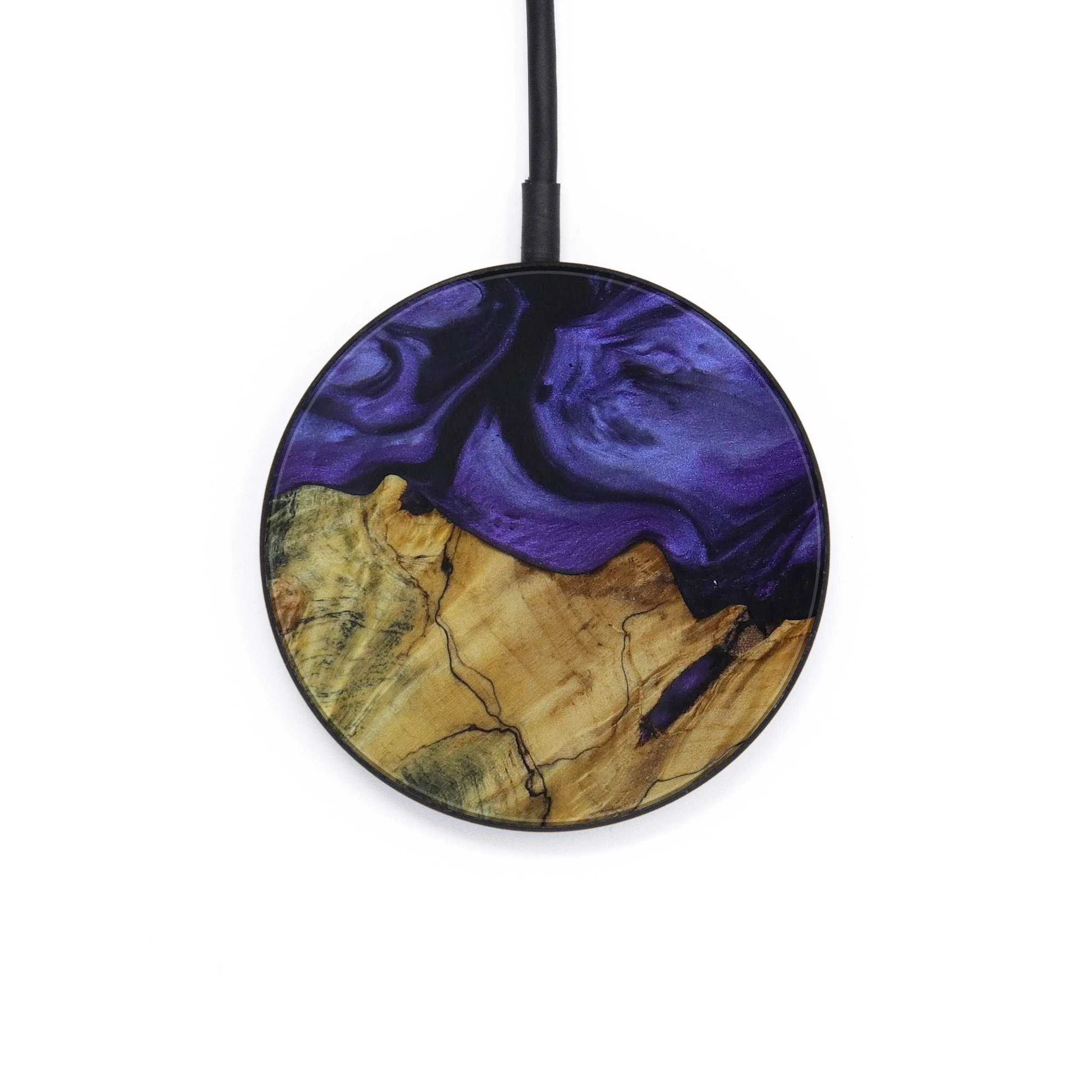 Circle Wood Resin Wireless Charger - Chanelle (Purple, 592497)