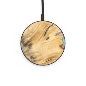 Circle Wood Resin Wireless Charger - Connor (Teal & Gold, 687351)