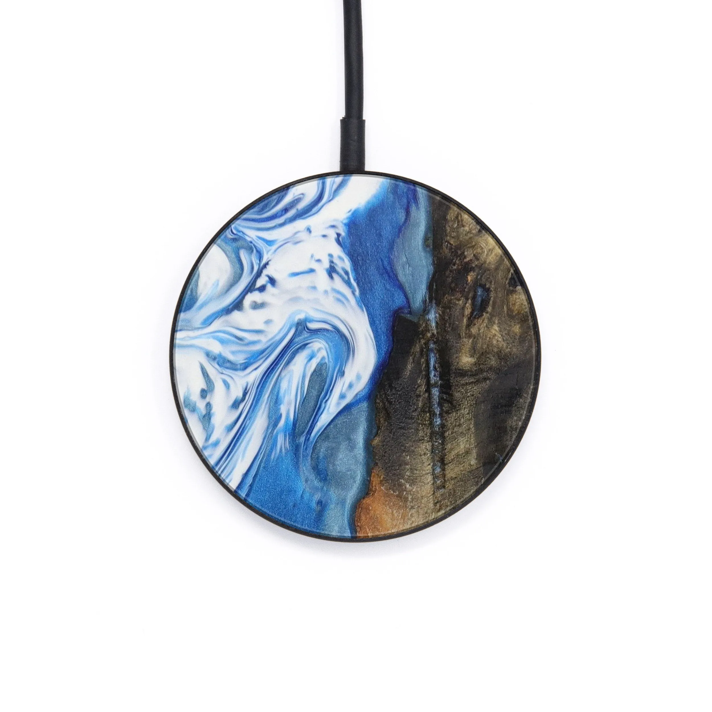 Circle Wood Resin Wireless Charger - Devon (Light Blue, 614749)