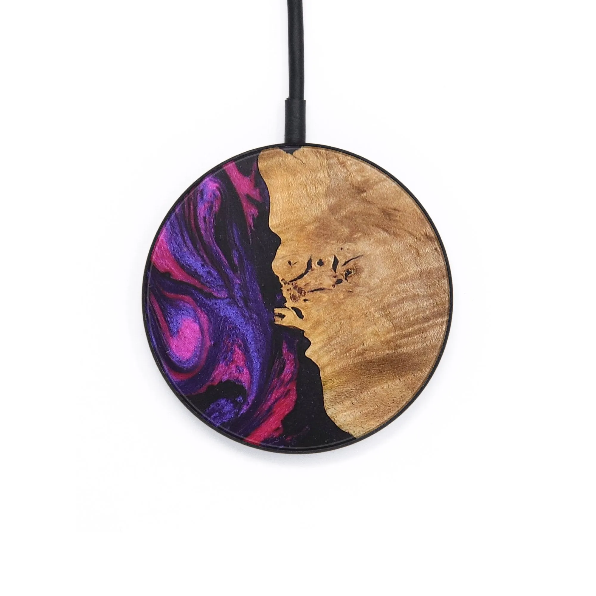 Circle Wood Resin Wireless Charger - Doreen (Purple, 687853)