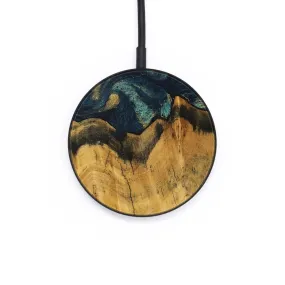 Circle Wood Wireless Charger - Arlen (Teal & Gold, 736313)