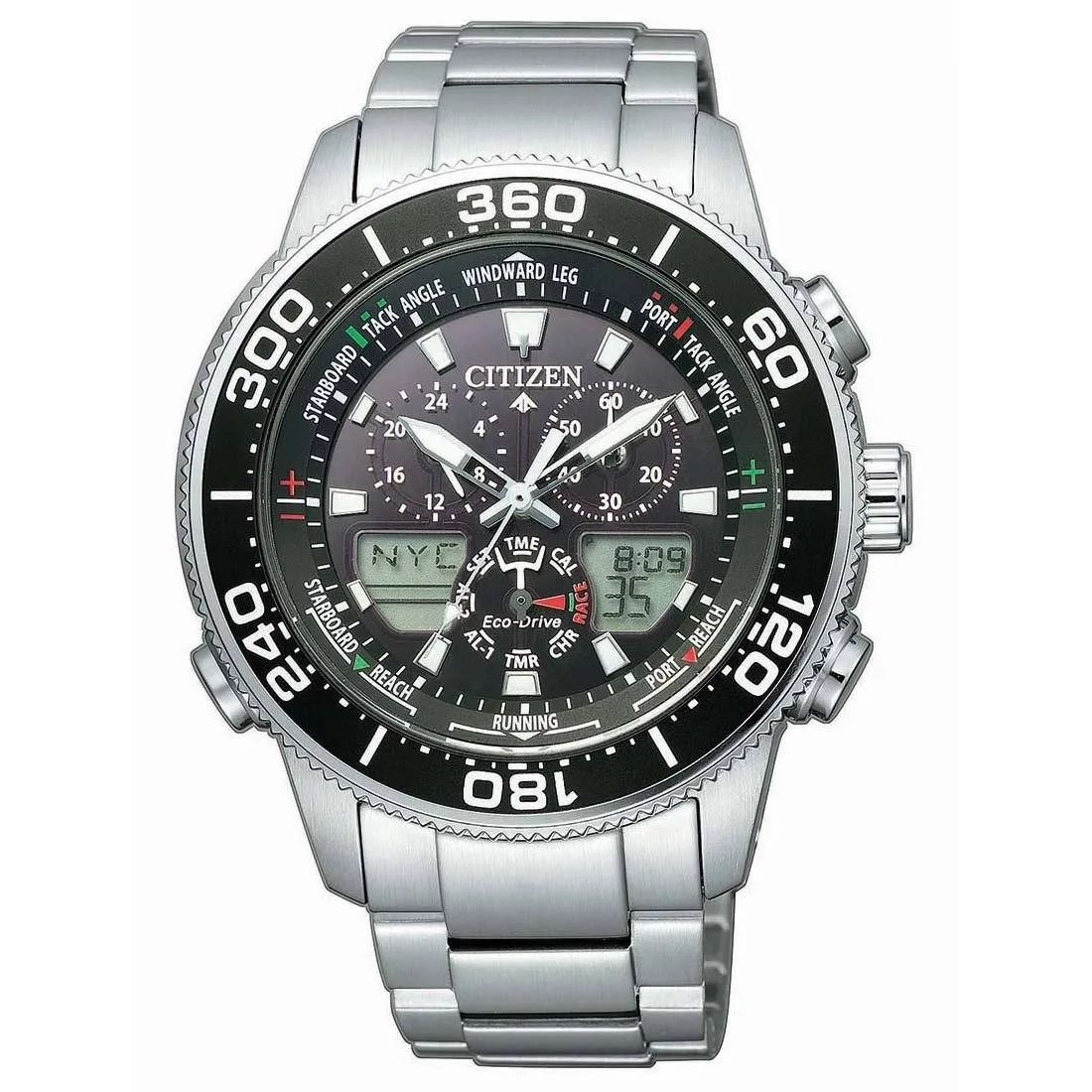 Citizen Marine/Yacht Black Silver Watch JR4060-88E