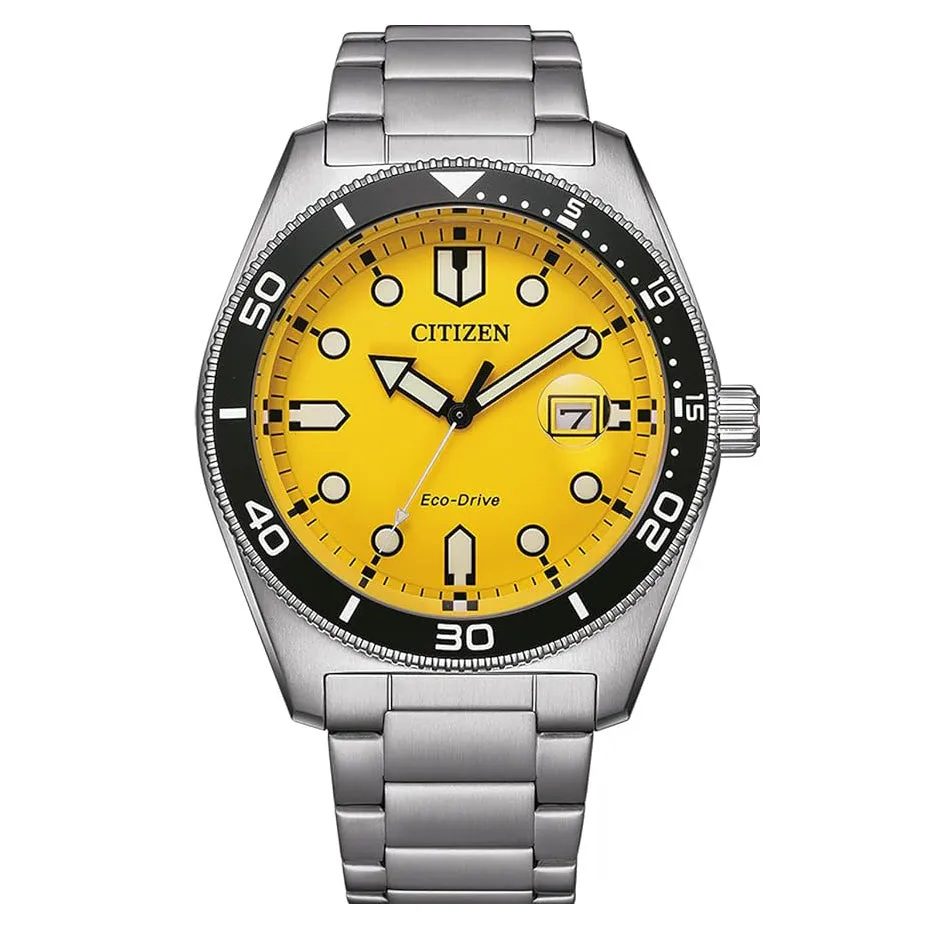 Citizen Men's Watch Eco-Drive Sport Yellow Silver AW1760-81Z