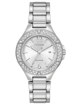 Citizen Womens Eco-Drive Silhouette Date Watch - Swarovski - Bracelet - 50m