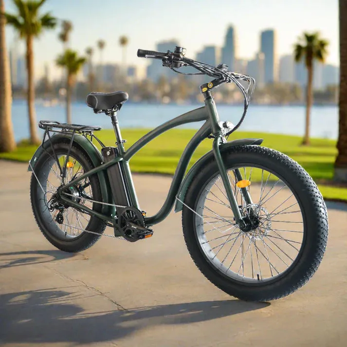 Coastal Cruiser 750W 52V Fat Tire Step Over 26" x 4" Beach Cruiser Electric Bike