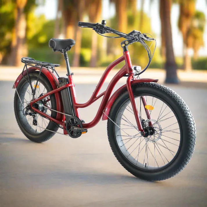 Coastal Cruiser 750W 52V Fat Tire Step-Thru 26" x 4" Beach Cruiser Electric Bike