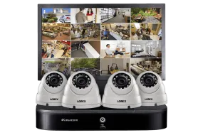 Complete Home Security System featuring 4K Ultra HD DVR, Four 1080p HD Dome Cameras and Monitor