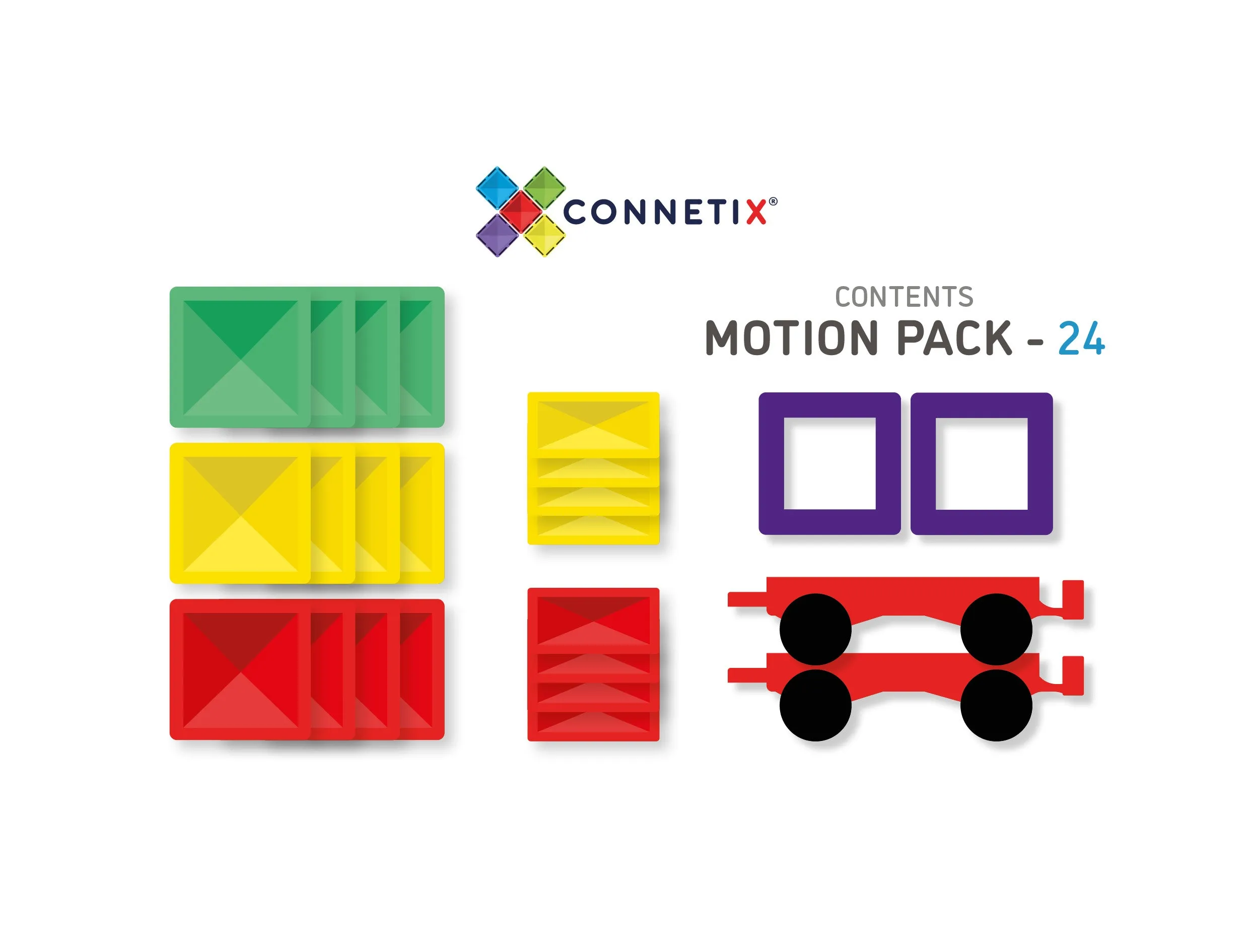 Connetix Tiles - 24 Piece Motion Pack