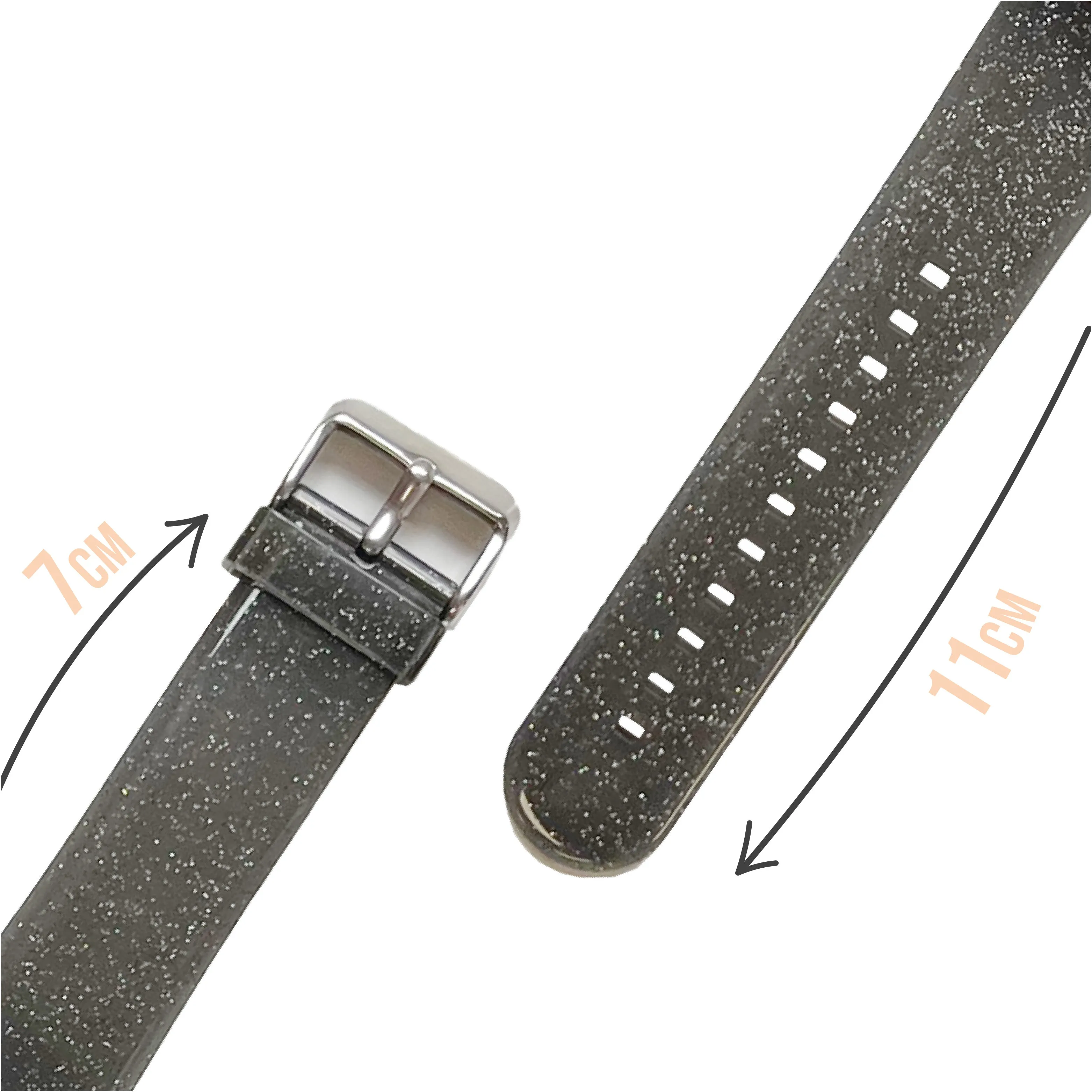 Connie the Highland Cow Black Glitter Smartwatch Strap