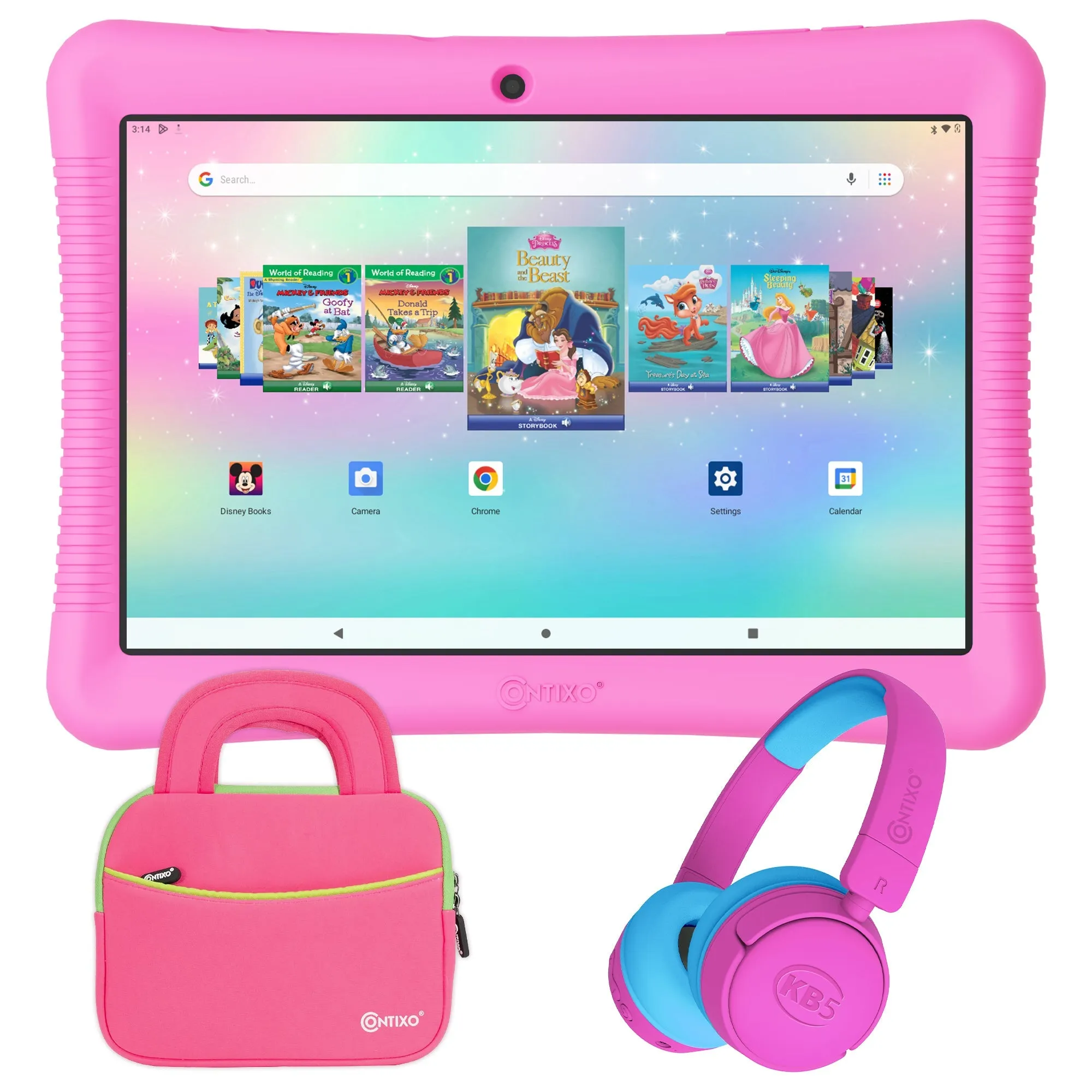 Contixo K102 10" Kids Tablet, Bluetooth Headphones, Tablet Bag, & Stylus Bundle by Contixo