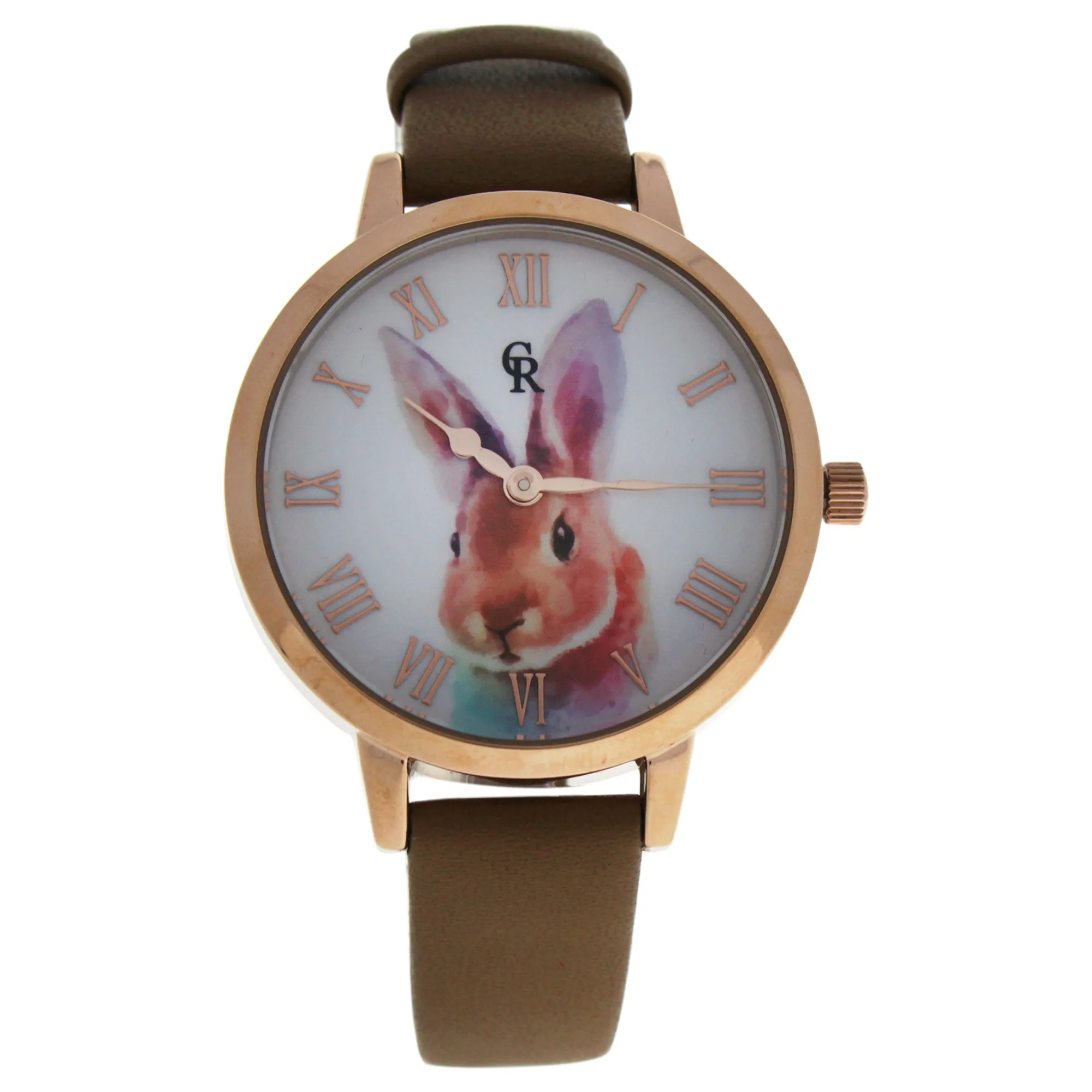 CRA009 La Animale - Rose Gold/Champagne Leather Strap Watch by Charlotte Raffaelli for Women - 1 Pc Watch