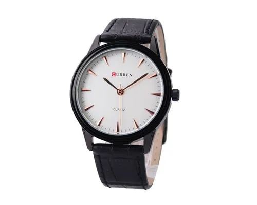 CURREN Analog Round Dial PU Leather Men Wrist Watch