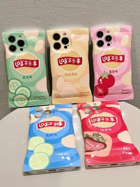 Cute Lay’s Chip Bag Snacks Multiple Colour  Flavors Design Thick Bulky Protective Shockproof iPhone Case for iPhone 11 12 13 14 Pro Max Case