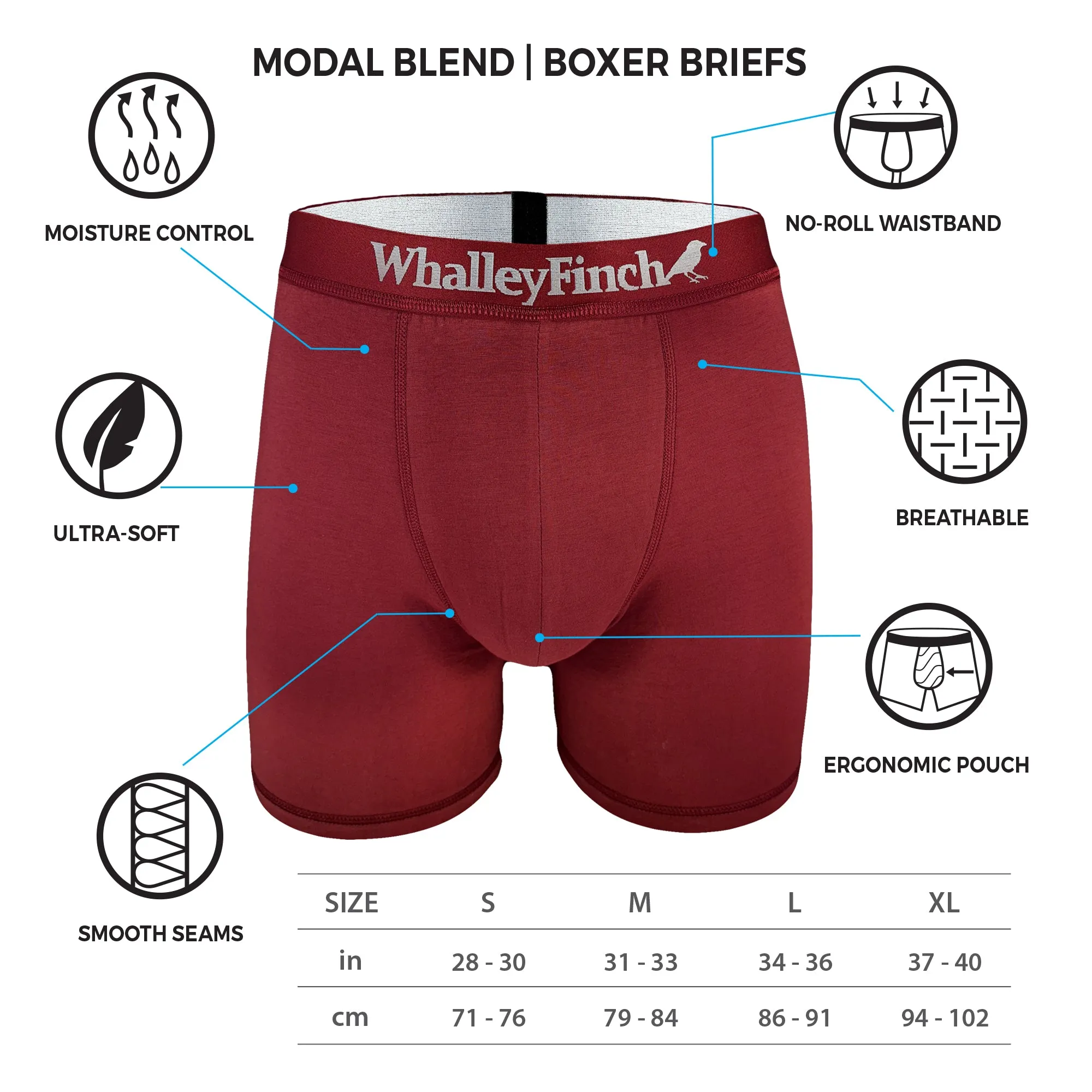 Denman Burgundy Boxer Brief