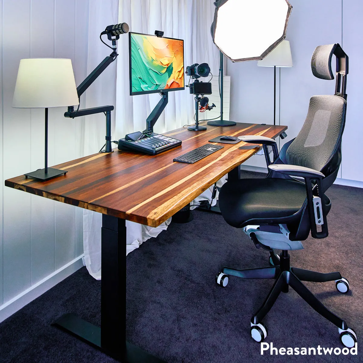 Desky Dual Hardwood Sit Stand Desk