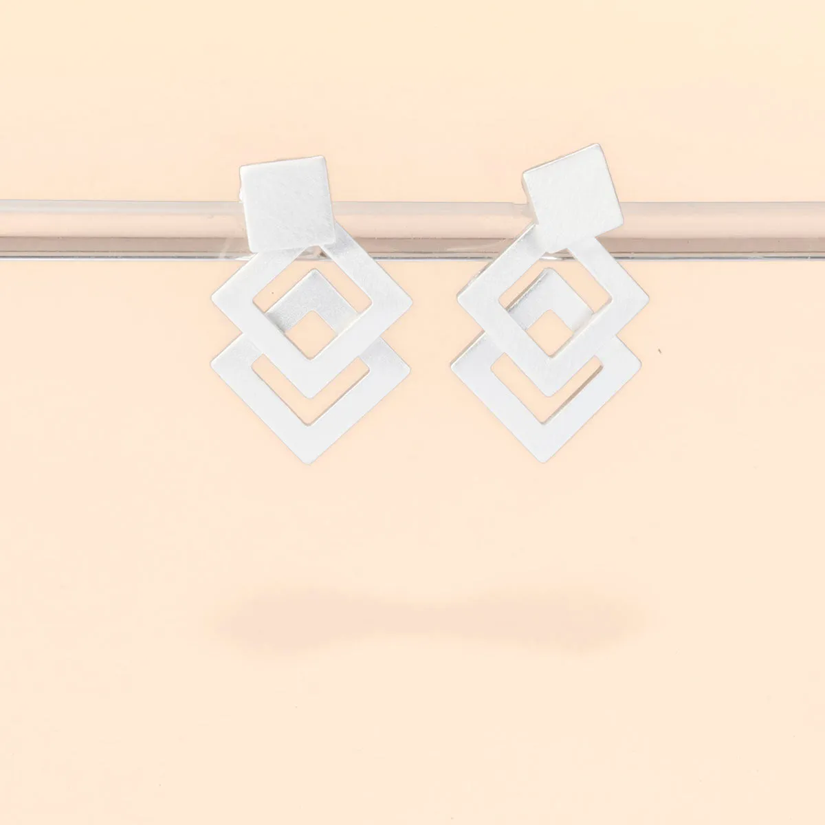 Diamond Squares Two-parts Earrings