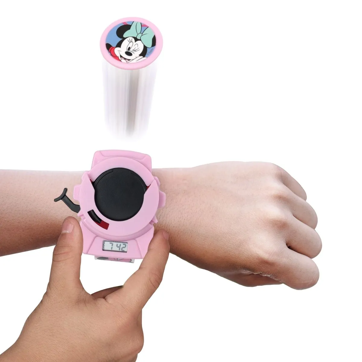 Disney Minnie Disc Shooter Digital Watch- Pink