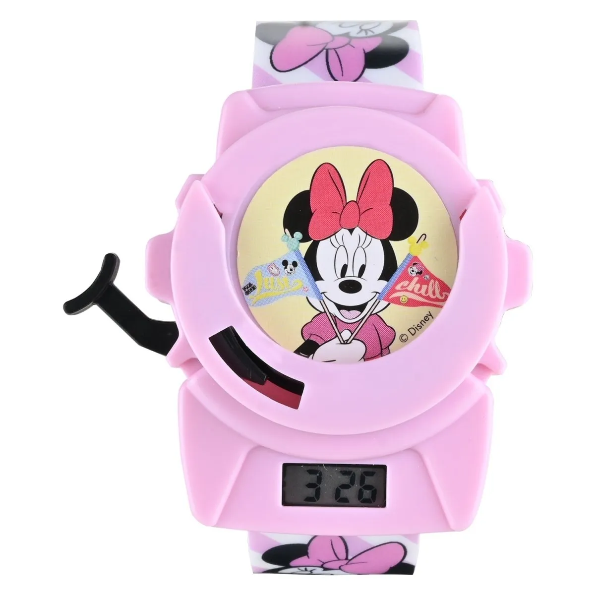 Disney Minnie Disc Shooter Digital Watch- Pink