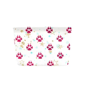 Dog Paws Red Fabric Storage Basket