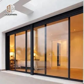 Doorwin 2021Aluminum double leaf door pivot hinge parts High Quality Double Glass Aluminium Sliding door with Grill