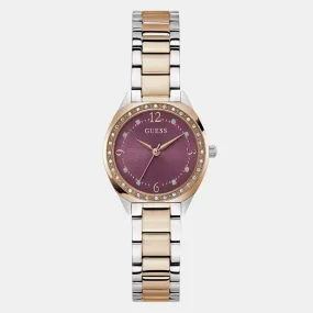 Dress Women Quartz Purple Dial Analog Recycled Steel Watch GW0767L5