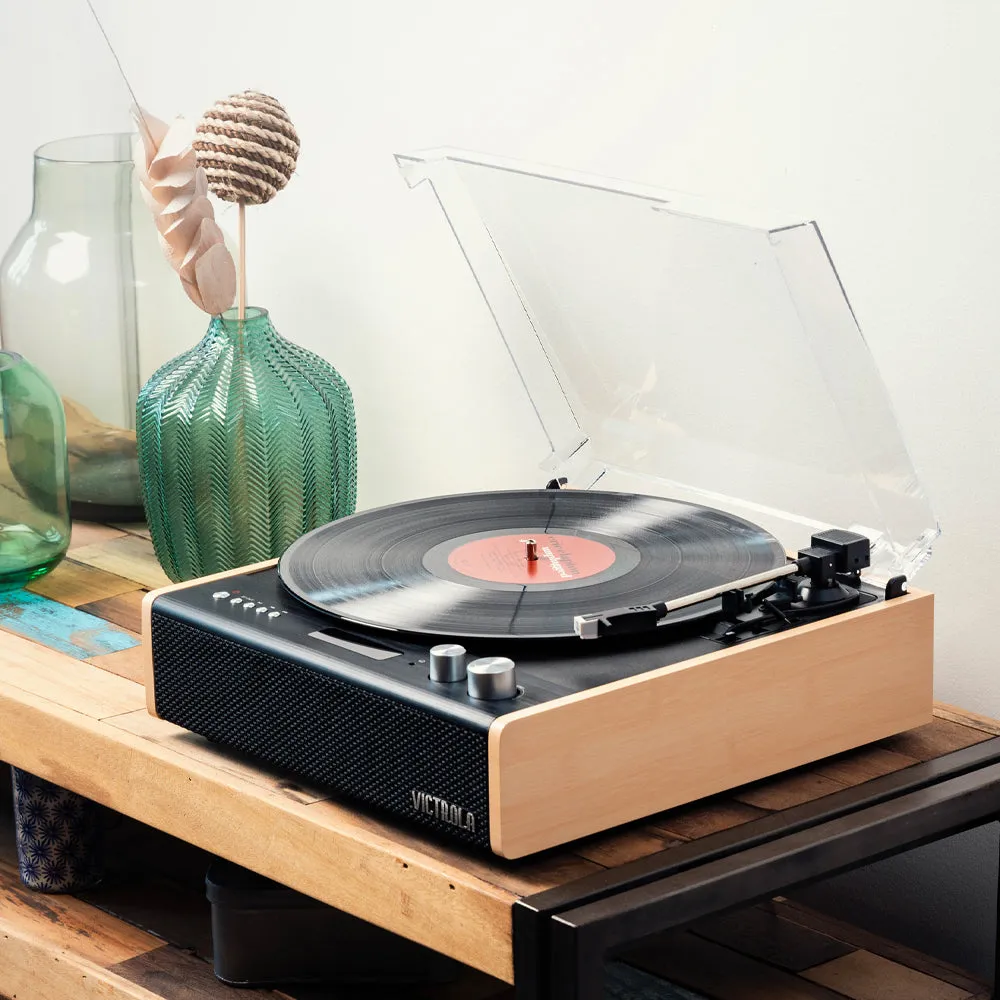 Dual Bluetooth Turntable & Vinyl Storage Stand - Victrola