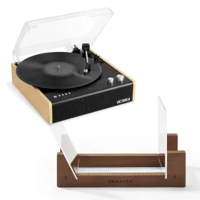 Dual Bluetooth Turntable & Vinyl Storage Stand - Victrola