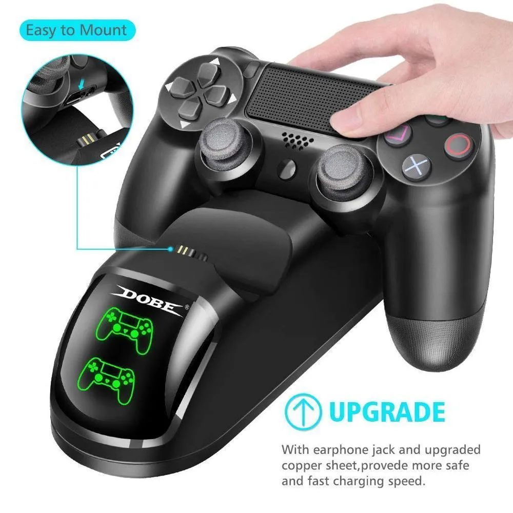 Dual USB Handle Fast Charging Dock Station Stand Charger for PS4/PS4