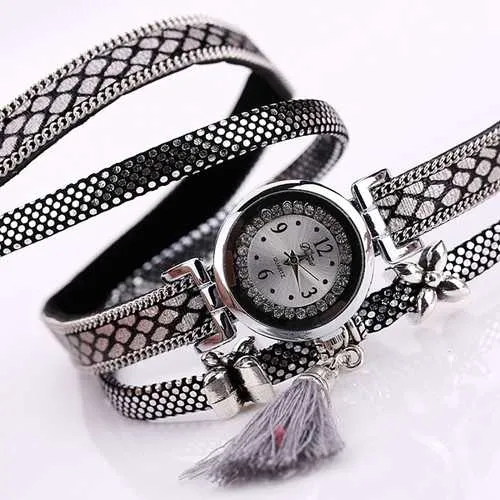 DUOYA Fashion Serpentine Pattern Strap Ladies Bracelet Watch Casual Women Quartz Watch