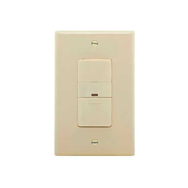 Eaton Wiring Devices OS306U-LA-K Motion Sensor Switch, 120 V, 1 -Pole, Motion Sensor, 180 deg Sensing, Light Almond