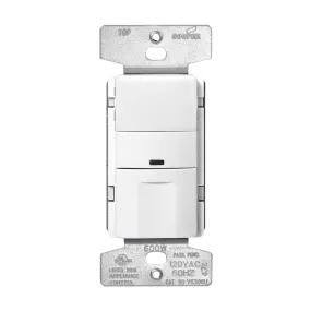 Eaton Wiring Devices OS306U-W-K Motion Sensor Switch, 120 V, 1 -Pole, Motion Sensor, 180 deg Sensing, White