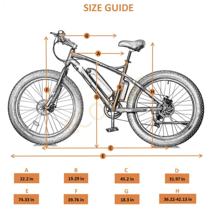 Ecotric Cheetah 26 Fat Tire Beach Snow Electric Bike