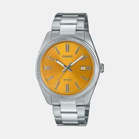 Enticer Men Yellow Dial Analog Stainless Steel Watch MTP-1302PD-9AVEF - A2369