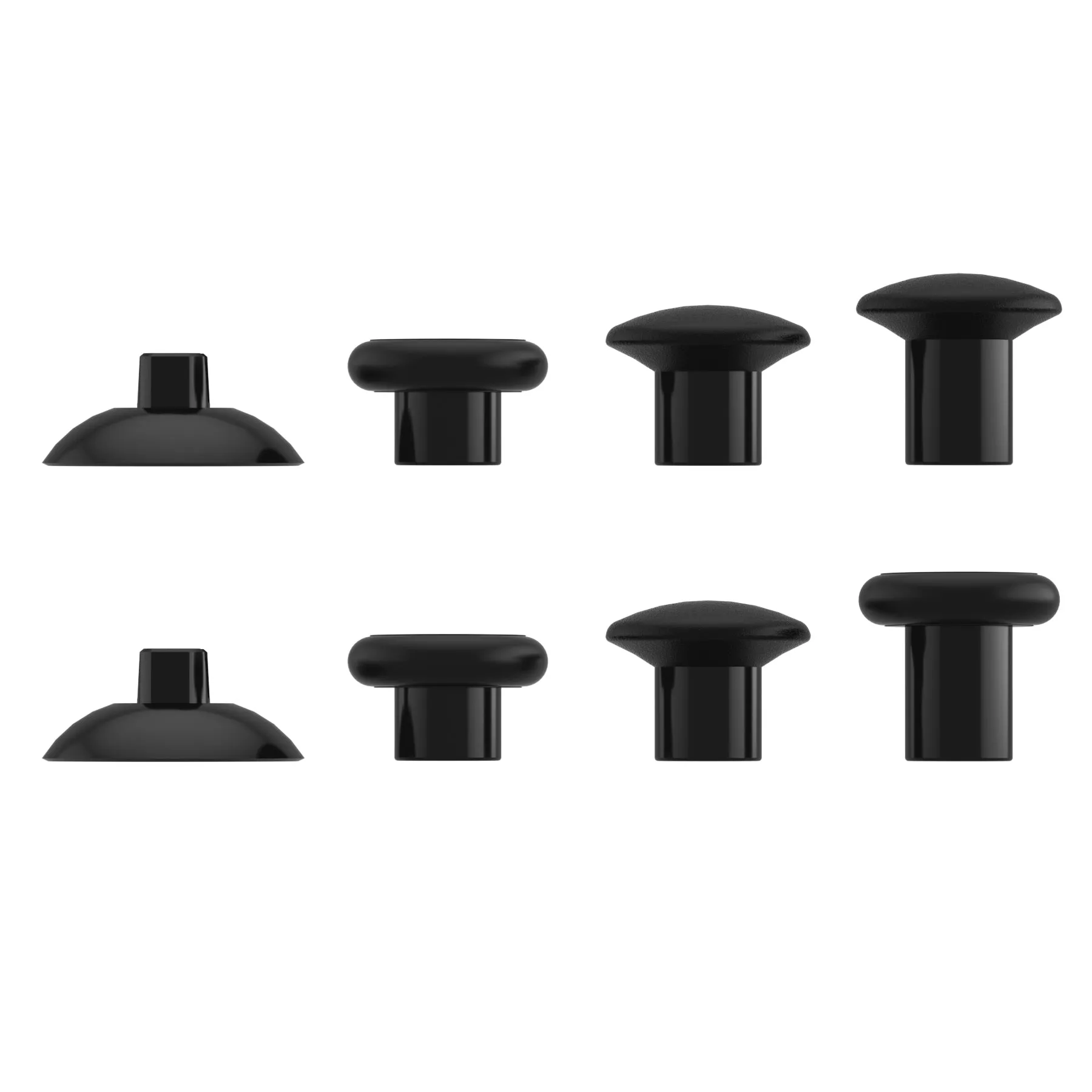 eXtremeRate Black Interchangeable Ergonomic Thumbsticks for Nintendo Switch Pro Controller with 3 Height Domed and Concave Grips Adjustable Joystick - KRM521