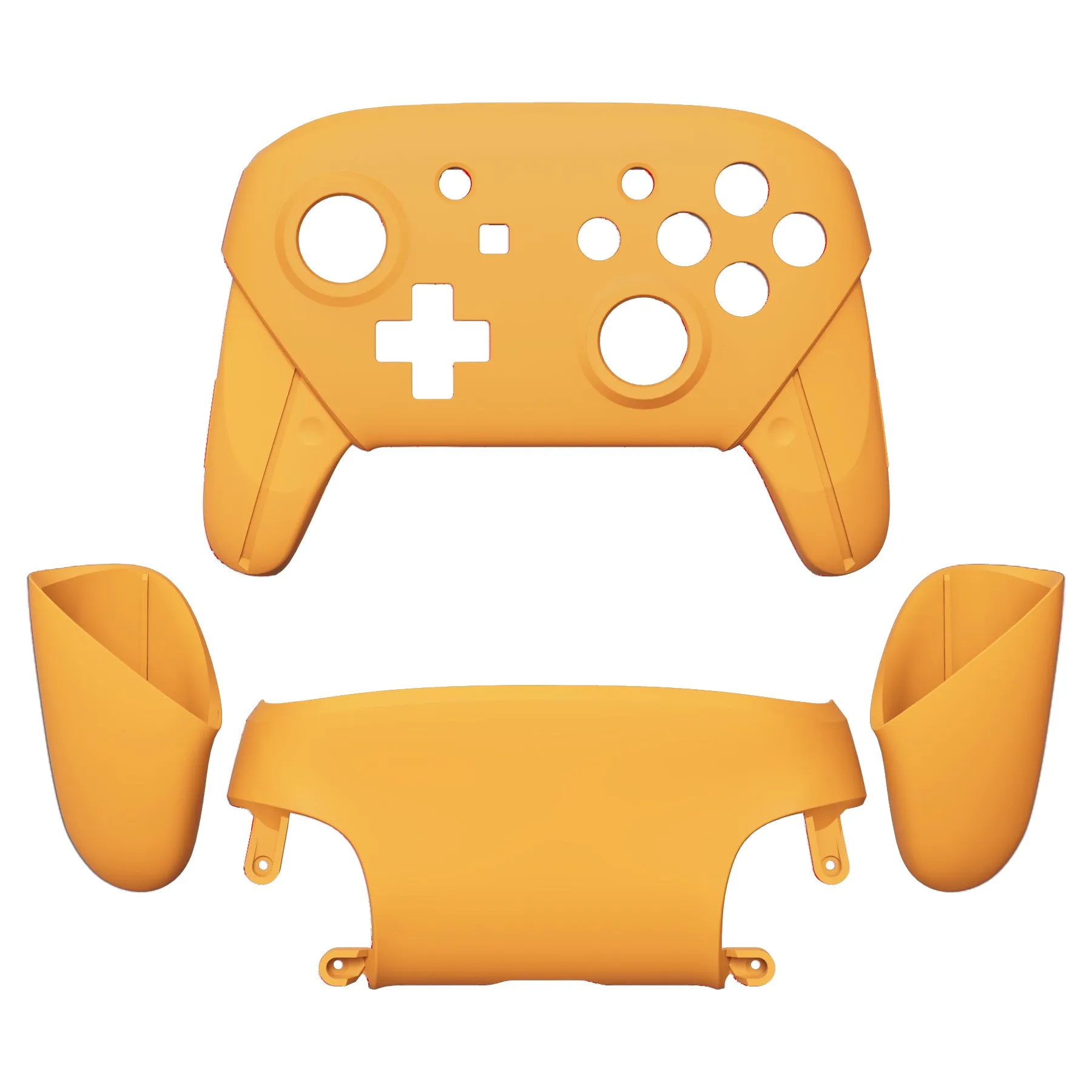 eXtremeRate Caution Yellow Faceplate Backplate Handles for NS Switch Pro Controller, Soft Touch DIY Replacement Grip Housing Shell Cover for NS Switch Pro - Controller NOT Included - FRP318