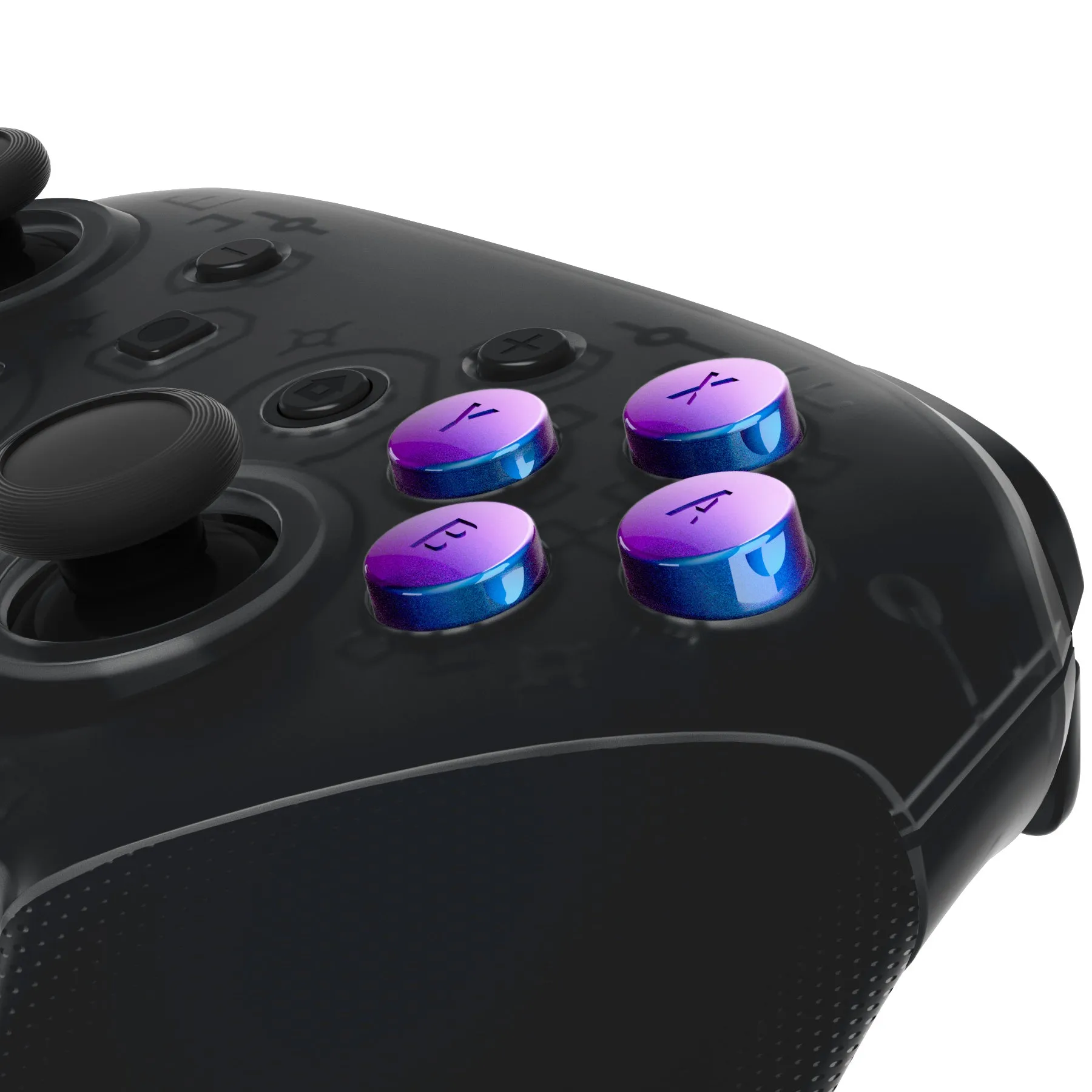 eXtremeRate Chameleon Purple Blue Interchangeable ABXY Buttons for Nintendo Switch Pro Controller, DIY Swappable Replacement ABXY for NS Pro Controller- Controller NOT Included - KRH601