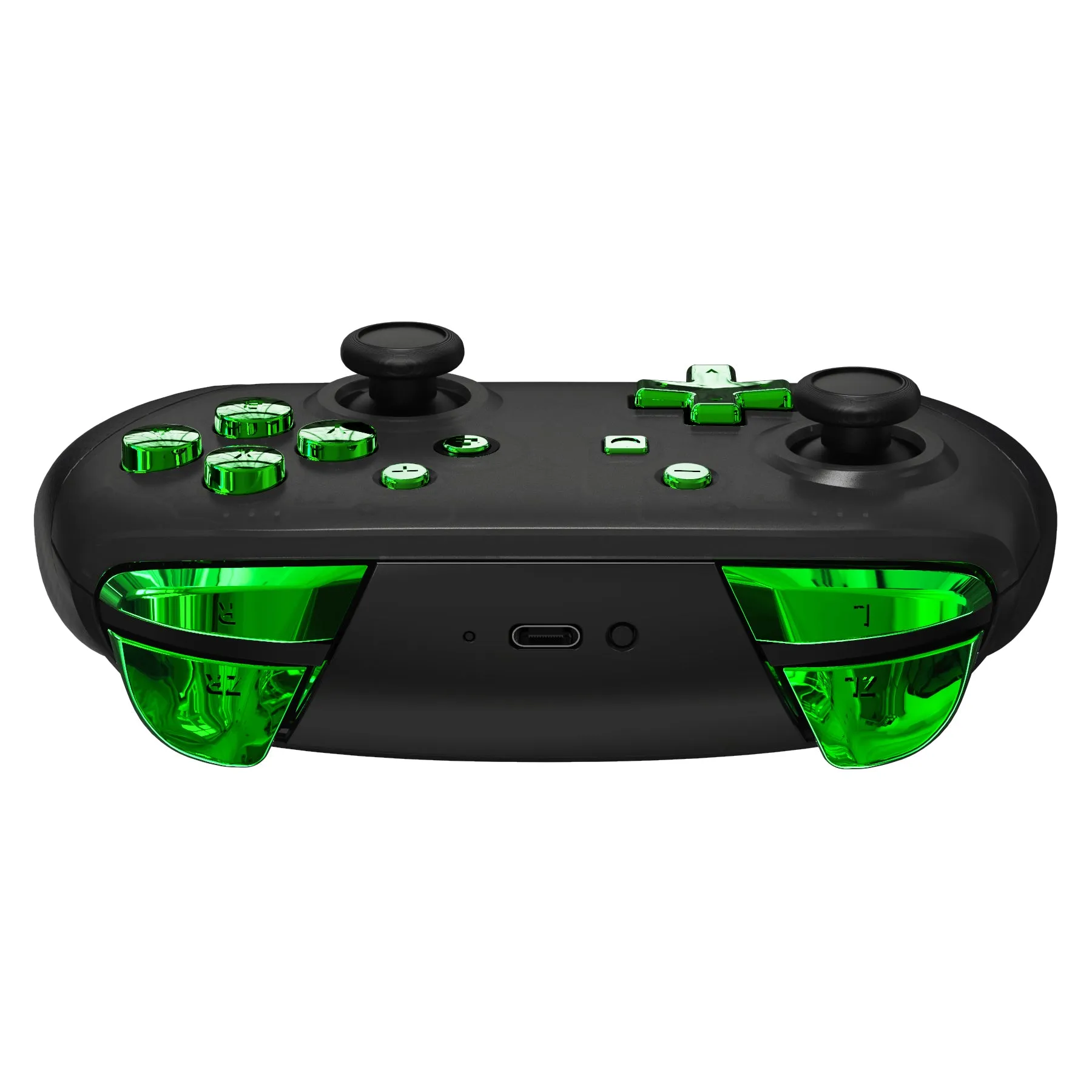 eXtremeRate DIY Replacement Full Set Buttons for Nintendo Switch Pro Controller - Chrome Green - KRD406