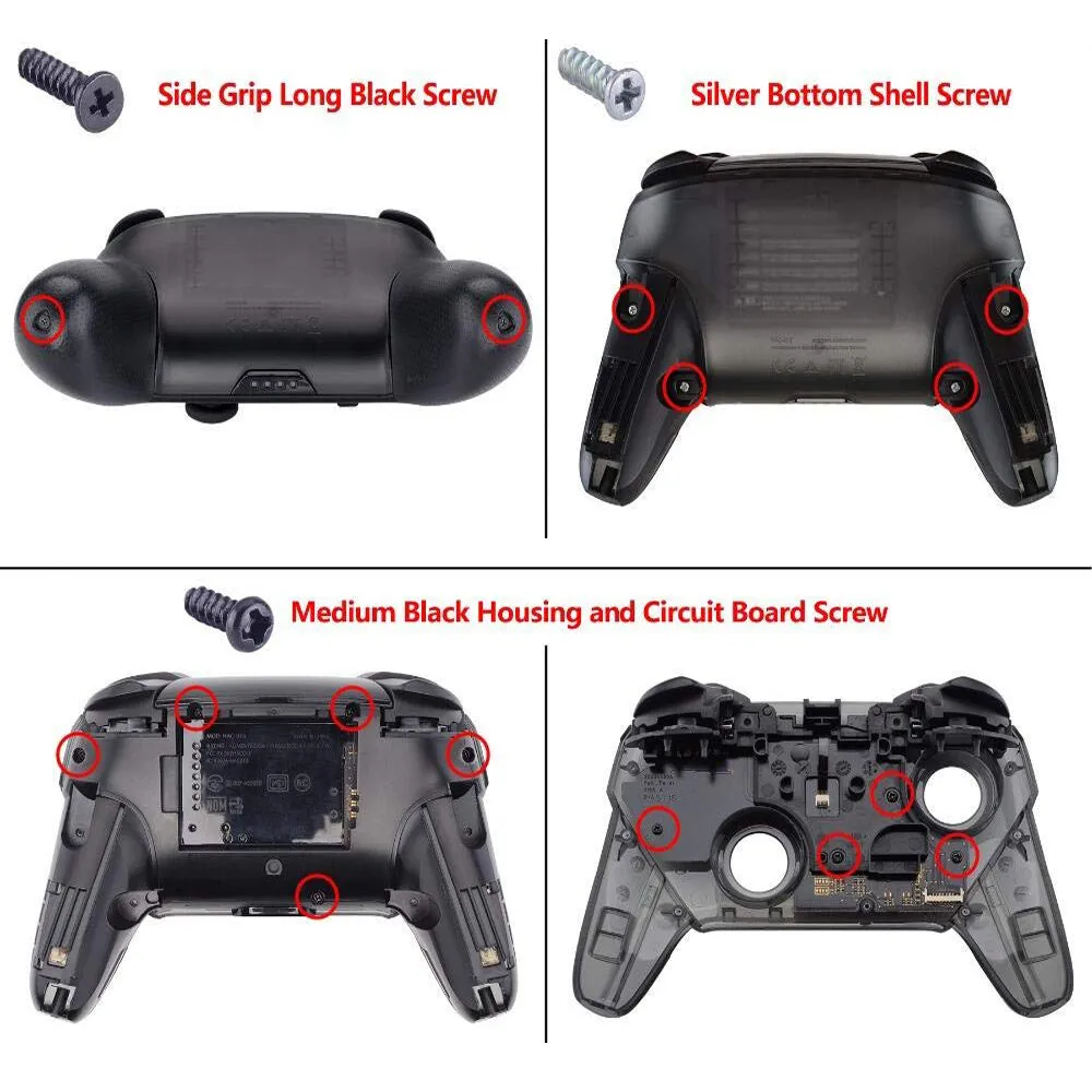 eXtremeRate DIY Replacement Full Set Buttons for Nintendo Switch Pro Controller - Scarlet Red - KRP302