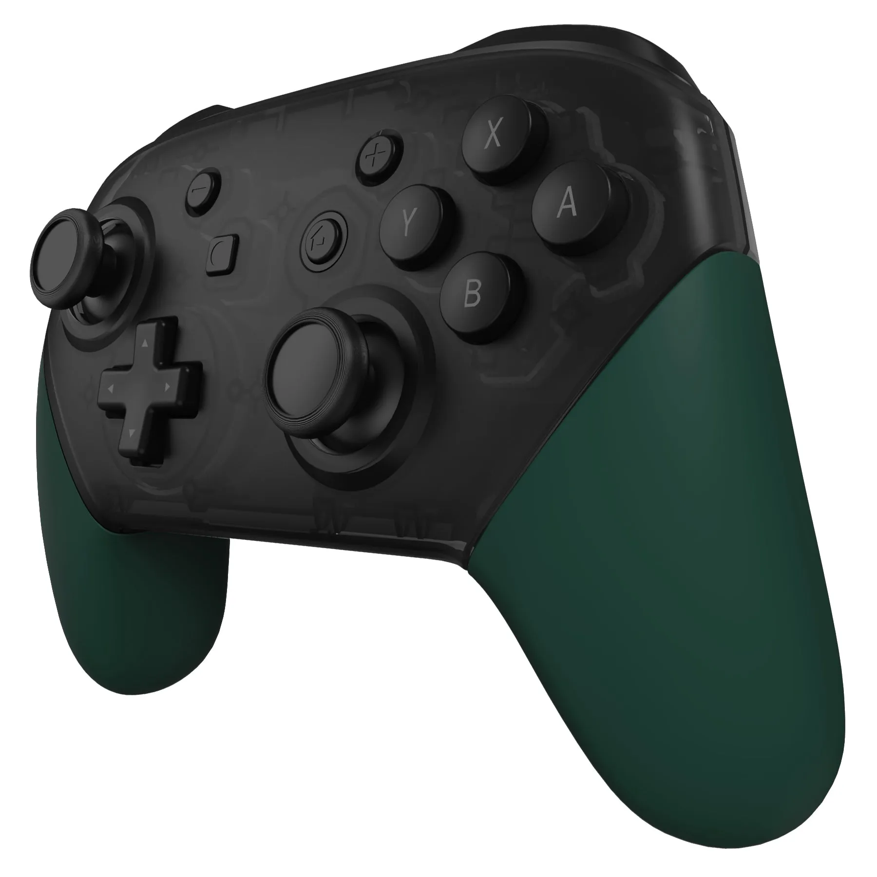 eXtremeRate Racing Green Replacement Handle Grips for NS Switch Pro Controller, Soft Touch DIY Hand Grip Shell for NS Switch Pro Controller - Controller NOT Included - GRP354